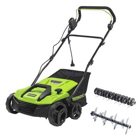 electric tiller greenworks|greenworks dethatcher where to buy.